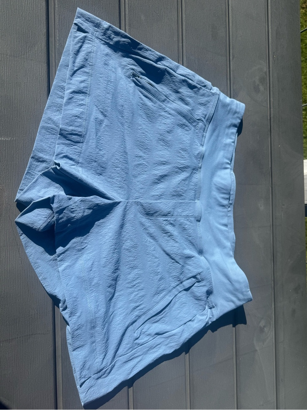 Athleta Light Blue Women's Athletic Shorts with Wide Waistband